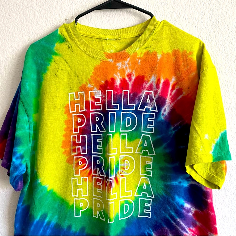 Large rainbow hella pride tshirt